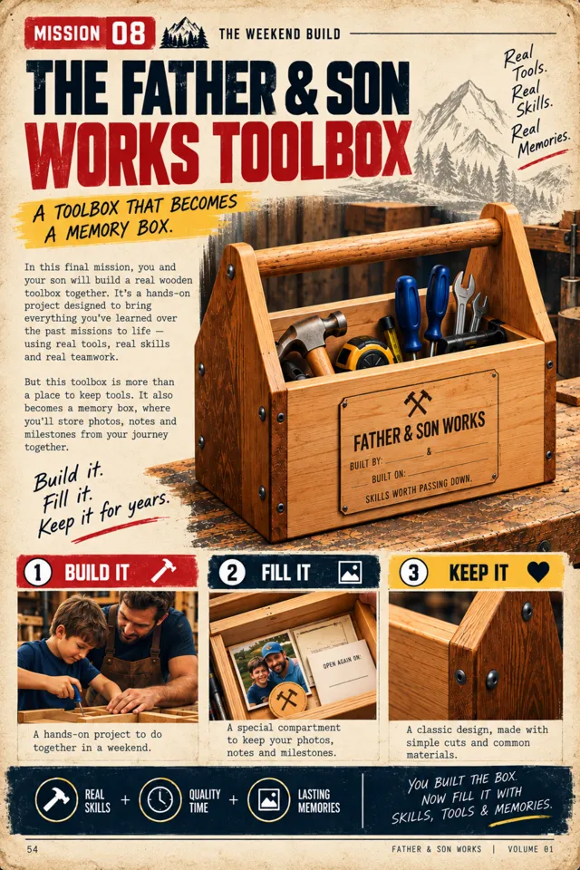 Mission 08: The Father and Son Works Toolbox, a wooden toolbox to build together